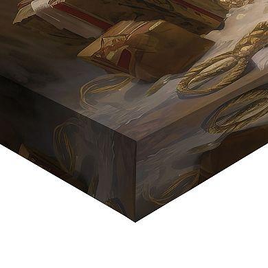 Santa Checking His List Canvas Wall Art