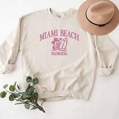 Embroidered Miami Beach Florida Sweatshirt