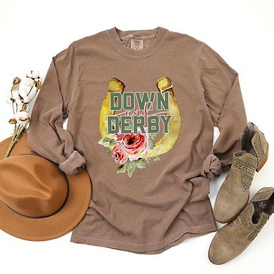 Down And Derby Garment Dyed  Long Sleeve Tees