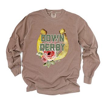 Down And Derby Garment Dyed Long Sleeve Tees