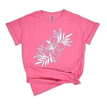 Hibiscus Spray Garment Dyed Tees