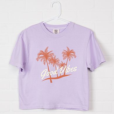 Simply Sage Market Good Vibes Palm Trees Boxy Crop Top