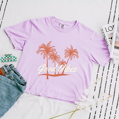 Simply Sage Market Good Vibes Palm Trees Boxy Crop Top