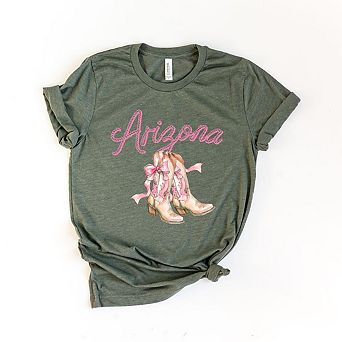 Coquette Arizona Cowgirl Boots Short Sleeve Graphic Tee