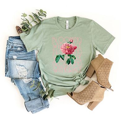 Blooming With Grace Flower Short Sleeve Graphic Tee