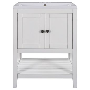 Merax Modern Sleek Bathroom Vanity Whit Ceramic Sink