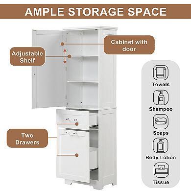 Merax Tall Bathroom Storage Cabinet