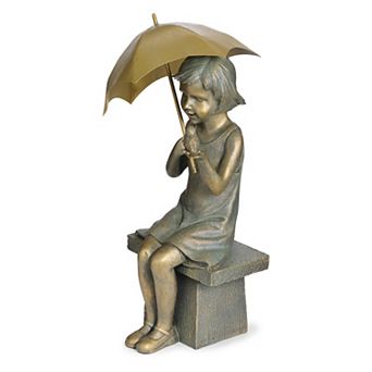 Roman 17.25 in Girl On Bench Garden Statue