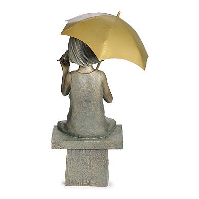 Roman 17.25-in. Girl On Bench Garden Statue