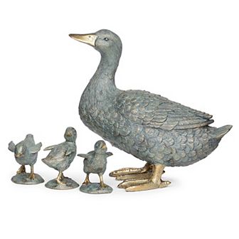 Roman 11 in Duck with Ducklings Statue 4 pc Set