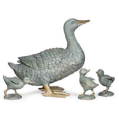 Roman 11-in. Duck with Ducklings Statue 4-pc. Set