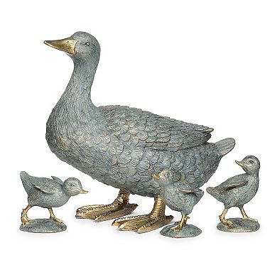 Roman 11-in. Duck with Ducklings Statue 4-pc. Set