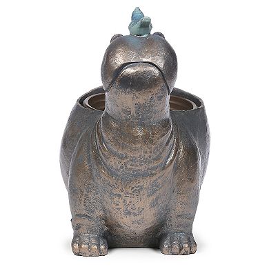 Roman 13-in. Hippo Bird Planter