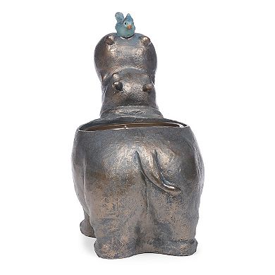 Roman 13-in. Hippo Bird Planter
