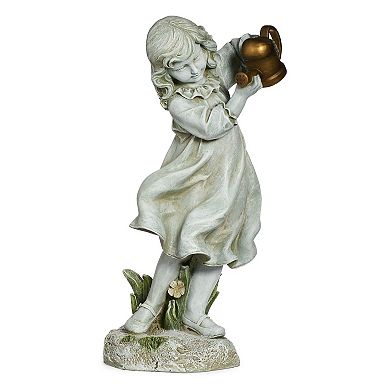 Roman 22-in. Girl with Watering Can Garden Statue