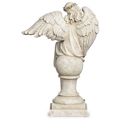 Roman 20-in. Angel with Birdbath & Flowers Garden Statue