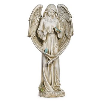 Roman 20 in Angel with Two Birds Garden Statue