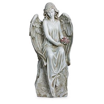 Roman 17.75 in Angel with Flowers Garden Statue