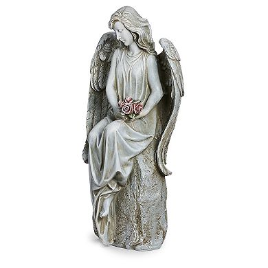 Roman 17.75-in. Angel with Flowers Garden Statue