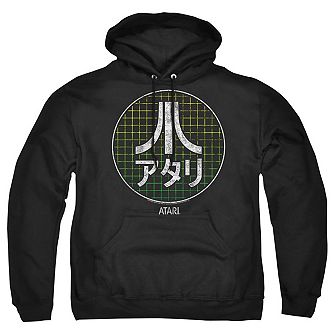 Atari Japanese Grid Adult Pull Over Hoodie