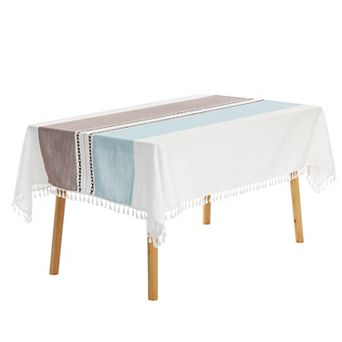 Rustic Cotton Linen Waterproof Dinner Party Table Cover 1 pc 39" X 63"