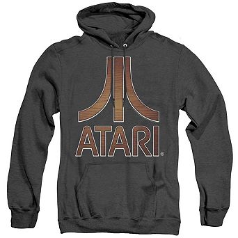 Atari Classic Wood Emblem Adult Heather Hoodie