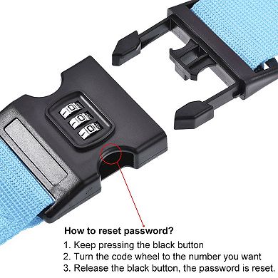 Luggage Strap Suitcase Belt With Buckle, Combination Lock, Travel Packing Accessory