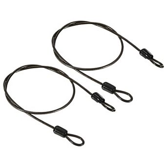 2.5mmx0.5m Coated Security Steel Cable Luggage Lock Wire Rope Double Loop 2 Pack