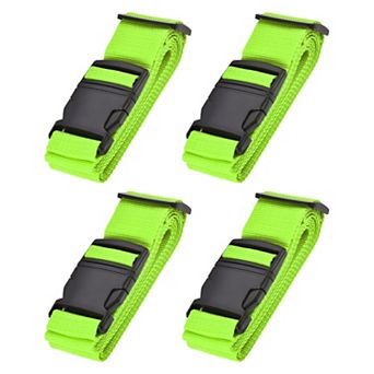 79" Luggage Straps Suitcase Belts with Buckle Label Adjustable PP 4 pc
