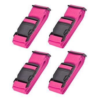 79" Luggage Straps Suitcase Belts with Buckle Label Adjustable PP 4 pc