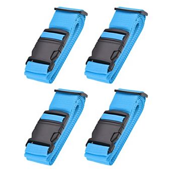 79" Luggage Straps Suitcase Belts with Buckle Label Adjustable PP 4 pc