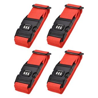 Luggage Straps Suitcase Belts With Buckle, Combination Lock, Adjustable 4 pc