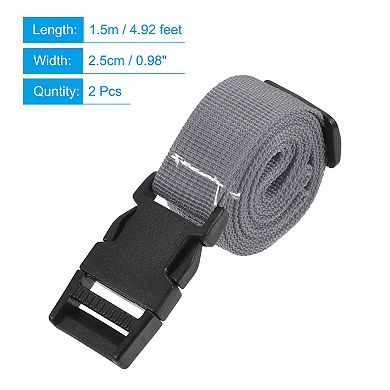 Luggage Straps, 1.5m Adjustable Suitcase Belts With Quick Release Buckle 2pcs