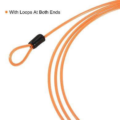 2.5mmx2m Coated Security Steel Cable Luggage Lock Wire Rope Double Loop