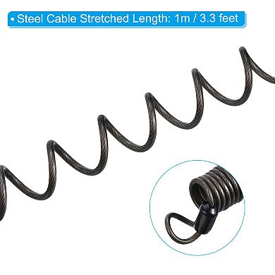 Luggage Cable Lock 4 Digit Combination Padlock With 3.3ft Spring Cable