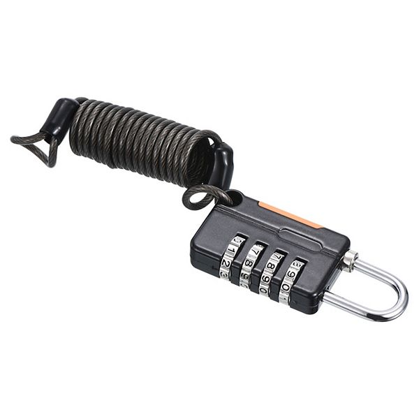 Luggage Cable Lock 4 Digit Combination Padlock With 3.3ft Spring Cable