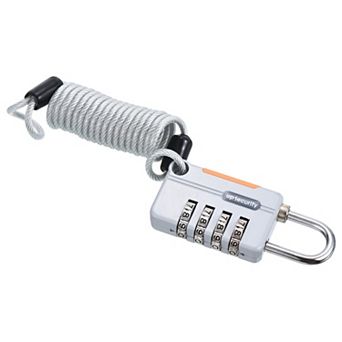 Luggage Cable Lock 4 Digit Combination Padlock With 3.3ft Spring Cable