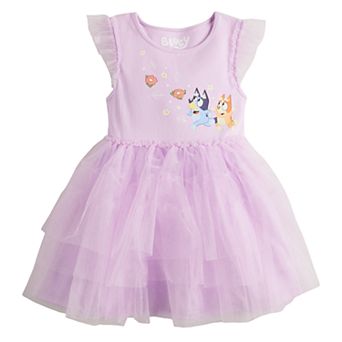 Girls 4-8 Bluey And Bingo Chasing Flowers Tutu Dress