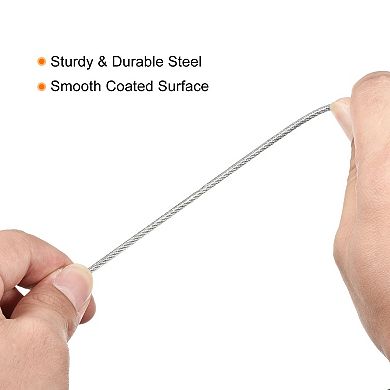 2.5mmx0.5m Coated Security Steel Cable Luggage Lock Wire Rope Double Loop