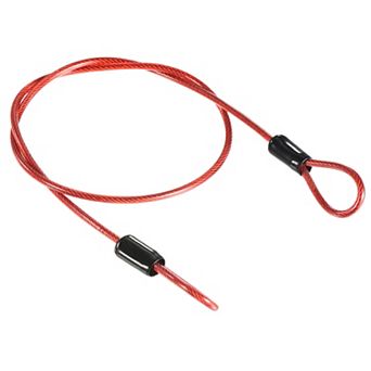 2.5mmx0.5m Coated Security Steel Cable Luggage Lock Wire Rope Double Loop