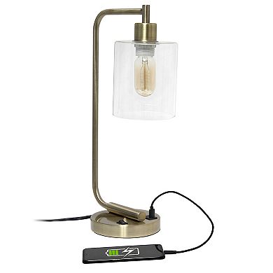 Lalia Home Modern Iron Desk Lamp with USB Port