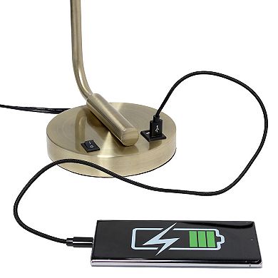Lalia Home Modern Iron Desk Lamp with USB Port