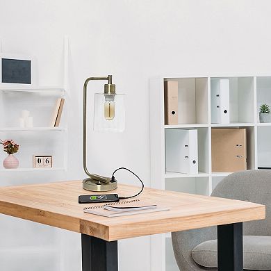 Lalia Home Modern Iron Desk Lamp with USB Port