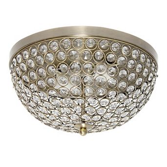 Lalia Home Classix Crystal Glam 13 in 2-Light Dome Flush Mount Ceiling Light