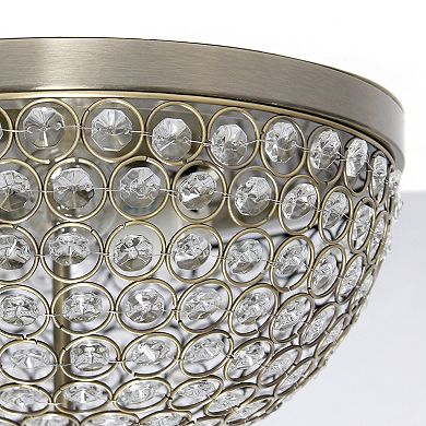 Lalia Home Classix Crystal Glam 13-in. 2-Light Dome Flush Mount Ceiling Light
