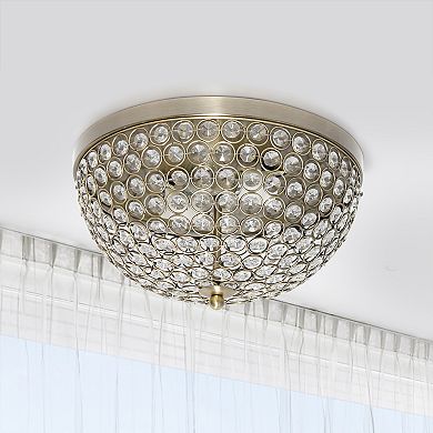 Lalia Home Classix Crystal Glam 13-in. 2-Light Dome Flush Mount Ceiling Light