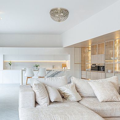 Lalia Home Classix Crystal Glam 13-in. 2-Light Dome Flush Mount Ceiling Light