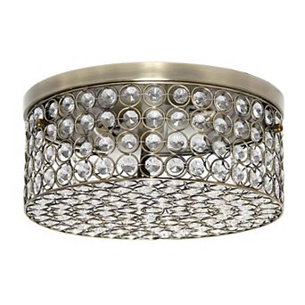 Lalia Home Classix Crystal Glam 12 in 2-Light Round Flush Mount Ceiling Light