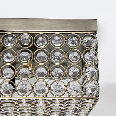 Lalia Home Classix Crystal Glam 12-in. 2-Light Square Flush Mount Ceiling Light