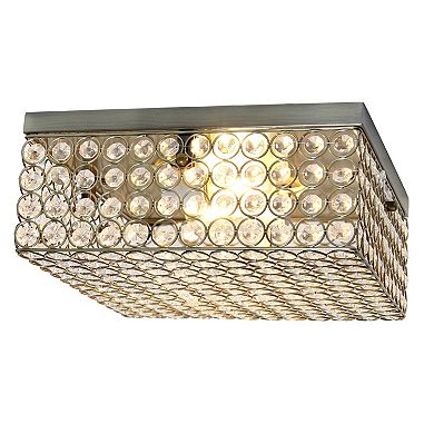 Lalia Home Classix Crystal Glam 12-in. 2-Light Square Flush Mount Ceiling Light